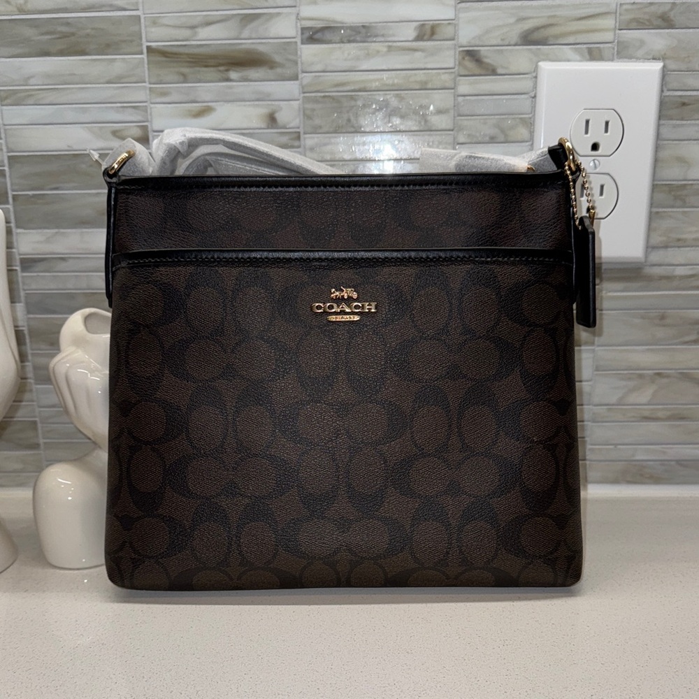 Coach Dark Brown Signature Tote